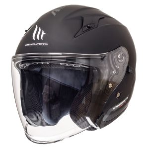 MT Avenue Plain Matt Black Motorcycle Helmet 3