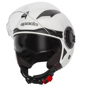 Spada Lycan Plain White Motorbike Helmet 2