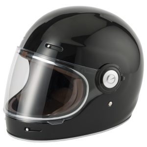 Vcan V135 Retro Plain Motorcycle Helmet Black 1