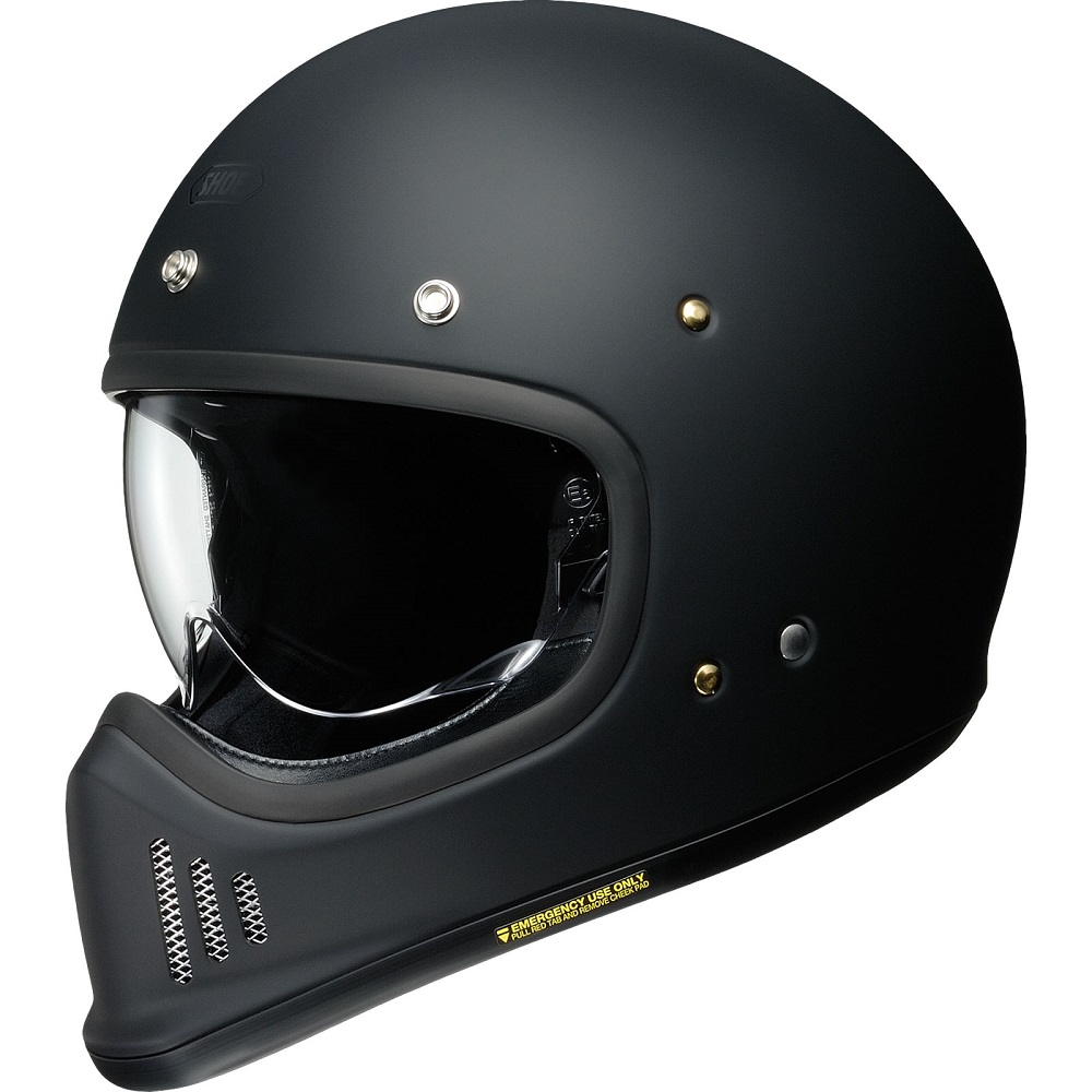 Shoei Ex-Zero Plain Motorcycle Helmet Matt Black: Retro Styling