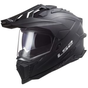 LS2 MX701 Explorer Plain Adventure Motorcycle Helmet Matt Black 1