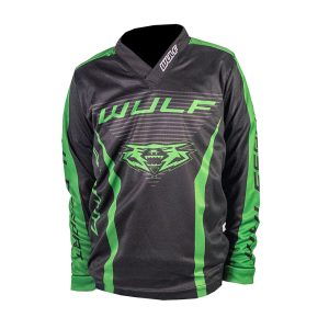 Wulfsport Cub Linear Kids Motocross Jersey Green 1