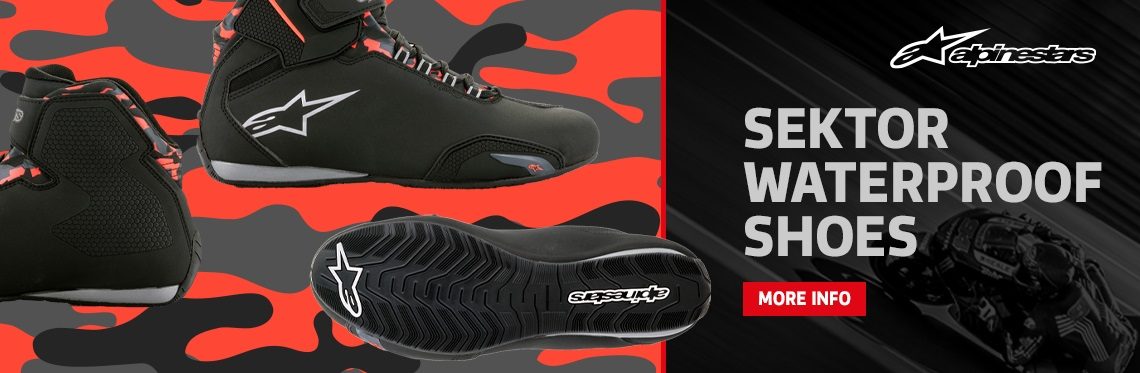 Alpinestars Sektor Waterproof Motorcycle Boots Web Banner Alpinestars Sektor Waterproof Motorcycle Boots Web Banner