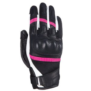 Oxford RP-6S Women’s Gloves – Black/White/Pink Oxford RP-6S Ladies Motorcycle Gloves Black White Pink 1