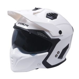 Stealth Fighter Plain Helmet – White Stealth Fighter Plain Dual Sport Motorbike Helmet White 1