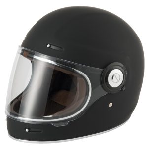 Vcan H135 Retro Plain Motorcycle Helmet Matt Black 1