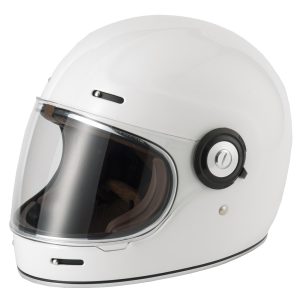 Vcan H135 Retro Plain Motorcycle Helmet White 1