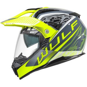 Wulfsport Optima Helmet – Yellow Wulfsport Optima Dual Sport Helmet Yellow 1
