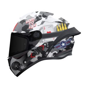 MT Targo S Patton Motorcycle Helmet White Camo 1