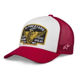 Alpinestars Heritage Patch Trucker Hat – White/Red Alpinestars Heritage Patch Trucker Hat White Red 1