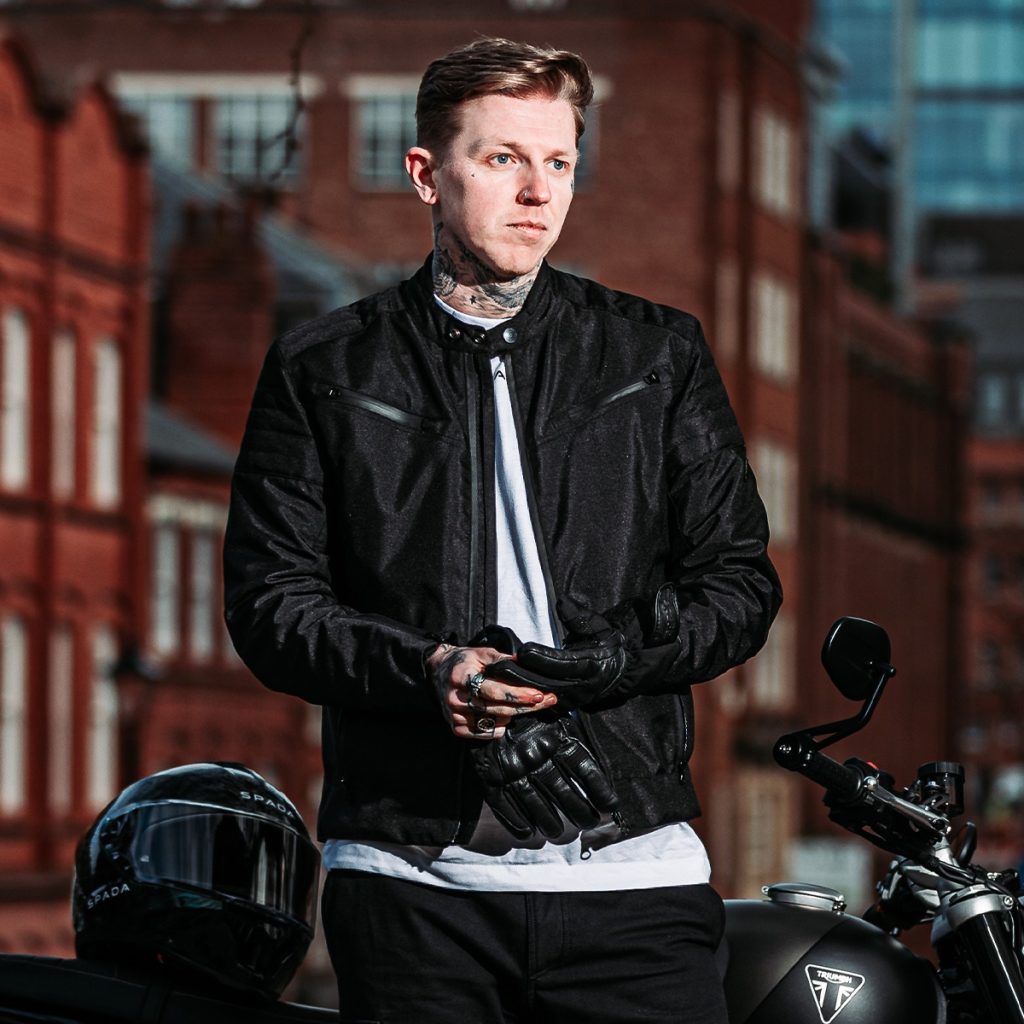 Spada Cafe Flux Motorcycle Jacket Black Lifestyle 1