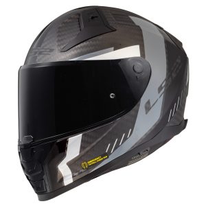 LS2 FF811 Vector II Carbon Grid Helmet – Black/Grey LS2 FF811 Vector II Carbon Grid Motorcycle Helmet Black Grey 1