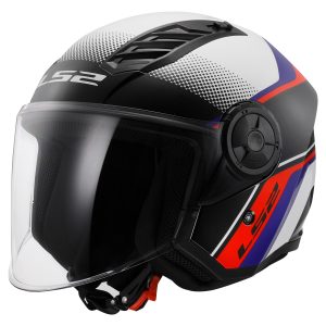 LS2 OF616 Airflow II Rush Helmet – White/Blue/Red LS2 OF616 Airflow II Rush Motorcycle Helmet White Blue Red 1