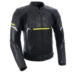 ARMR Raiden 3.0 Leather Jacket – Black/Yellow ARMR Raiden 3.0 Leather Motorcycle Jacket Black Yellow 1