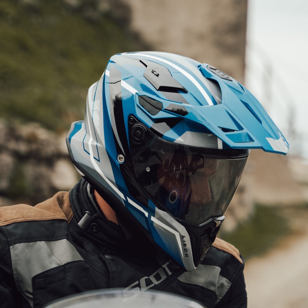 Airoh Commander 2 Mavick Motorcycle Helmet Cerulean Blue Lifestyle 2