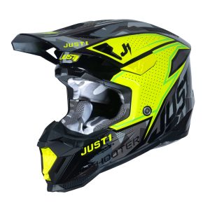Just1 J40 Shooter Motocross Helmet Camo Yellow Black 1