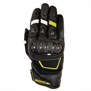 Oxford RP-4S 3.0 Gloves – Black/White/Yellow Oxford RP-4S 3.0 Mens Motorcycle Gloves Black White Yellow 1