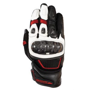 Oxford RP-4S 3.0 Gloves – White/Black/Red Oxford RP-4S 3.0 Mens Motorcycle Gloves White Black Red 1