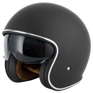 Vcan H589 Classic Motorcycle Helmet Matt Black 1