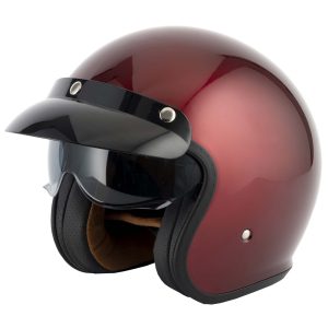 Vcan H589 Plain Motorcycle Helmet Burgundy 1