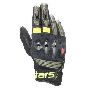 Alpinestars Halo Motorcycle Gloves Forest Black Yellow 1