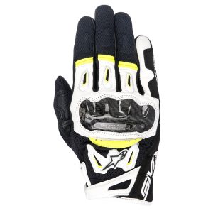 Alpinestars SMX-2 Air Carbon v2 Motorcycle Gloves Black White Yellow 1