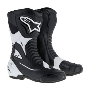 Alpinestars SMX-S Boots – Black/White Alpinestars SMX-S Motorcycle Boots Black White 1