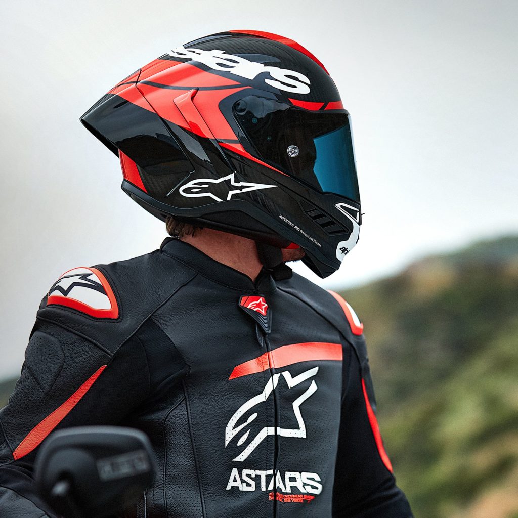 Alpinestars Supertech R10 Element Motorcycle Helmet Black Red Lifestyle 2