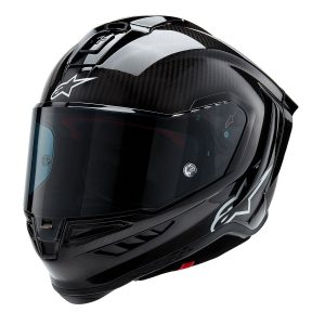 Alpinestars Supertech R10 Plain Motorcycle Helmet Black Carbon Lifestyle 2