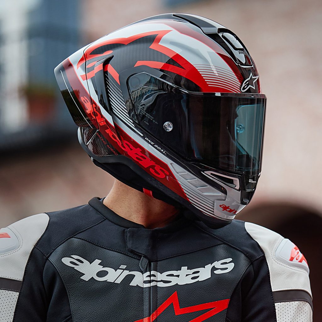 Alpinestars Supertech R10 Team Motorcycle Helmet Red White Lifestyle 1
