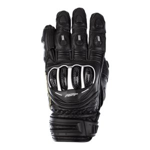 RST Tractech Evo 4 Short Gloves – Black/Black/Black RST Tractech Evo 4 Short Mens Motorcycle Gloves Black Black Black 1