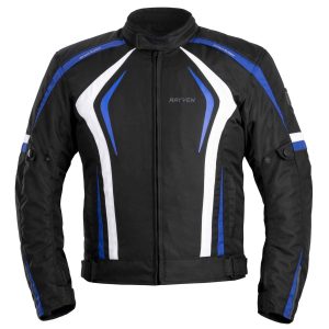 Rayven Zeus Mens Motorcycle Jacket Blue Black 1