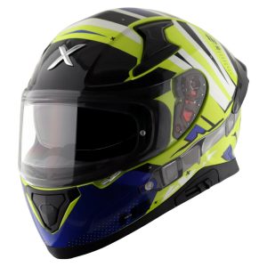 Axor Apex Hex-2 Helmet – Yellow/Blue Axor Apex Hex-2 Motorcycle Helmet Yellow Blue 1