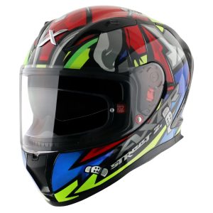 Axor Street Bobby Motorcycle Helmet Black Red 1