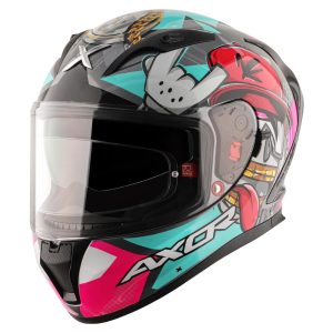 Axor Street Hip Hip Motorcycle Helmet Grey Mint 1