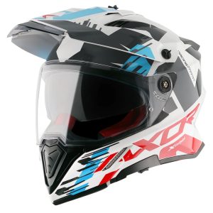 Axor X-Cross X1 Helmet – White/Red Axor X-Cross X1 Motorcycle Helmet White Red 1