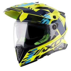 Axor X-Cross X1 Helmet – Yellow/Blue Axor X-Cross X1 Motorcycle Helmet Yellow Blue 1