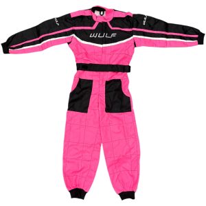 Wulfsport Cub Kids Race Suit Plain Pink 1