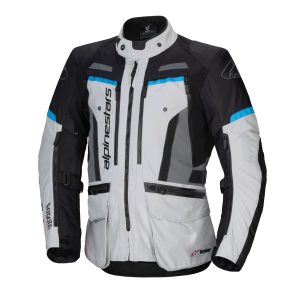 Alpinestars Bogota Pro Drystar Jacket – Ice Grey/Black/Cyan Alpinestars Bogota Pro Drystar Motorcycle Jacket Ice Grey Black Cyan 1