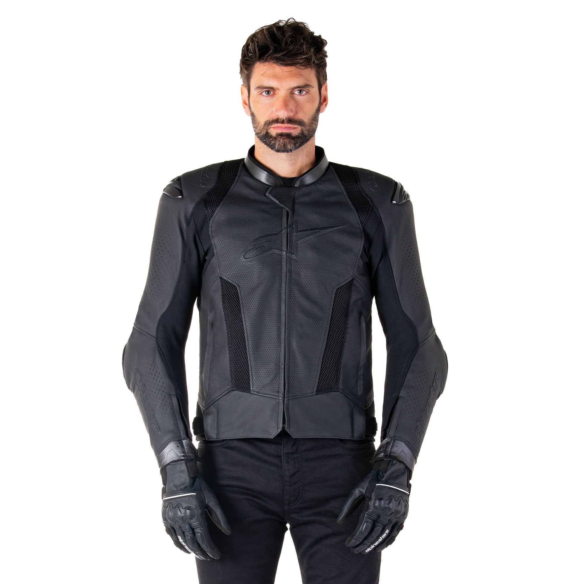 Alpinestars Missile v3 Airflow Leather Motorcycle Jacket: Black