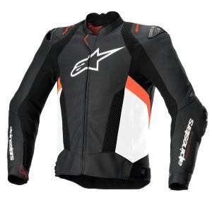Alpinestars Missile v3 Airflow Leather Jacket – Black/White/Red Alpinestars Missile v3 Airflow Leather Motorcycle Jacket Black White Red 1