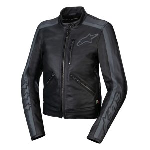 Alpinestars Stella Dyno Leather Jacket – Black/Grey Alpinestars Stella Dyno Leather Motorcycle Jacket Black Grey 1