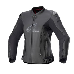 Alpinestars Stella GP Plus v4 Leather Jacket – Black/Black Alpinestars Stella GP Plus v4 Leather Motorcycle Jacket - Black Black 1
