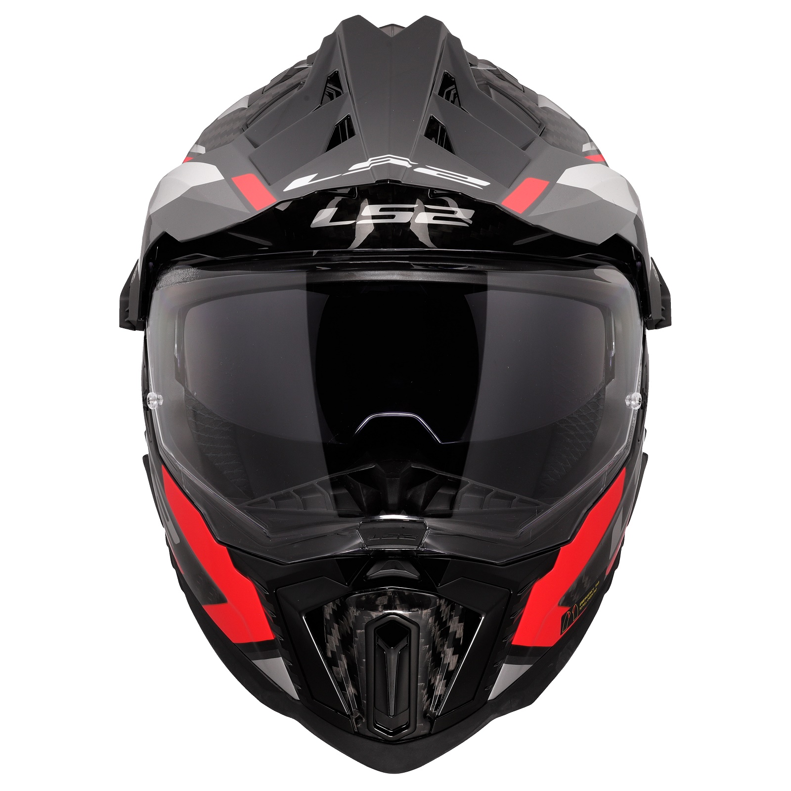 LS2 MX701 Explorer Carbon Frontier II Motorcycle Helmet: Red