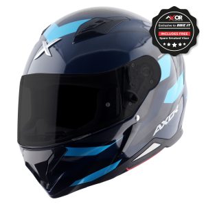 Axor Hunter Cornet Helmet – Black/Blue Axor Hunter Cornet Motorcycle Helmet Black Blue 1