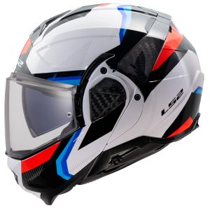 LS2 FF910 Advant II Triple Helmet – White/Blue/Red LS2 FF910 Advant II Triple Motorcycle Helmet White Blue Red 1