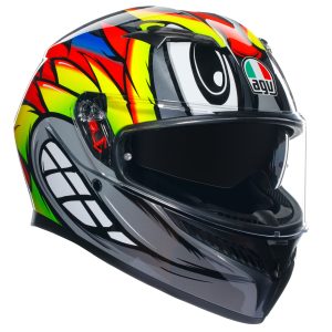 AGV K3 Birdy 2.0 Motorcycle Helmet Grey Yellow Red 1