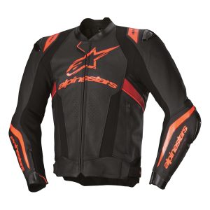 Alpinestars Missile v3 Ignition Leather Jacket – Black/Red/Orange Alpinestars Missile v3 Ignition Leather Motorcycle Jacket 1