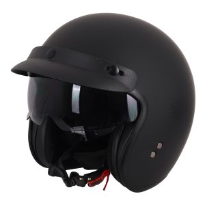 Stealth HS391 Plain Motorcycle Helmet With Peak Matt Black 1