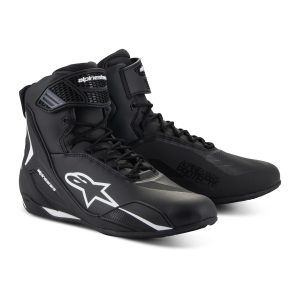 Alpinestars Faster 4 Boots – Black/White Alpinestars Faster 4 motorcycle Boots Black white 1